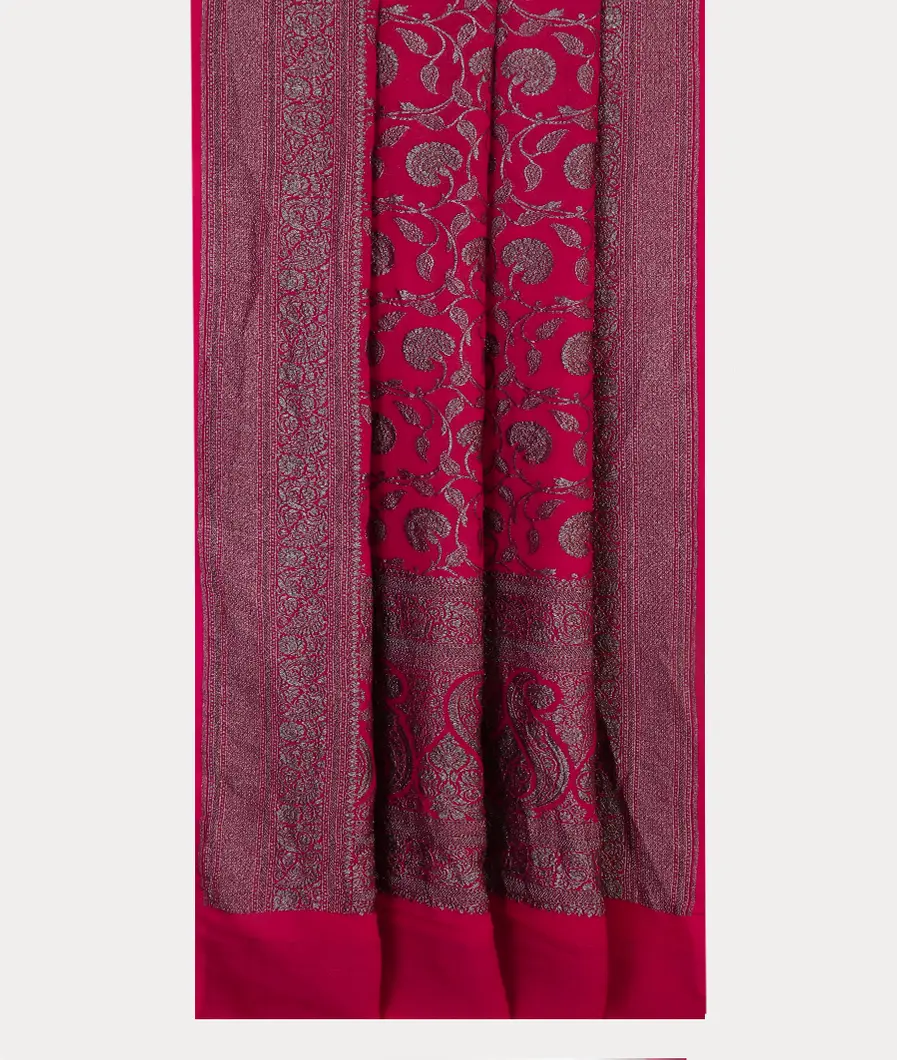 Rani Pink Banaras Georgette Silk Saree T4429802