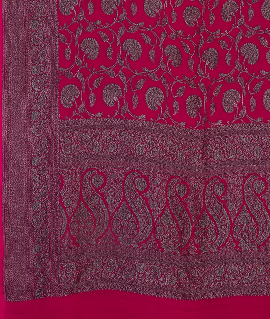 Rani Pink Banaras Georgette Silk Saree T4429804
