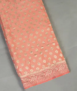 Peach Crepe Silk Saree T4595521