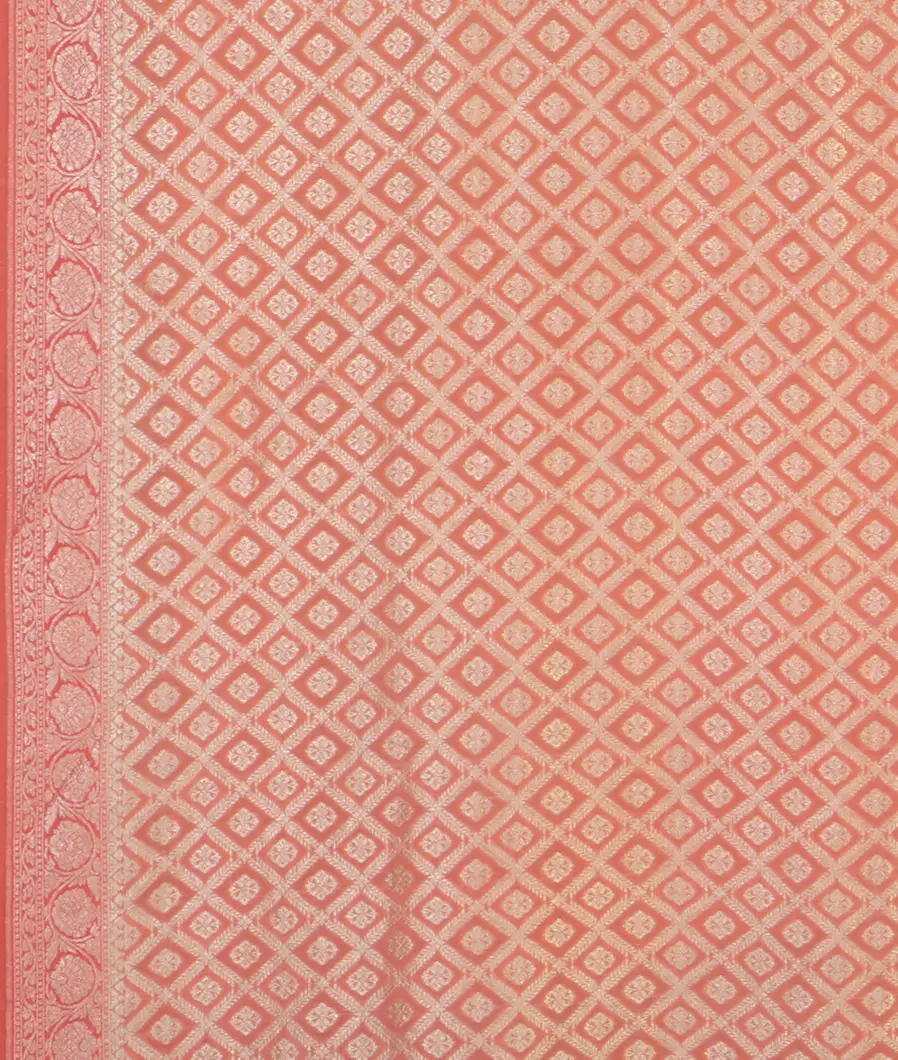 Peach Crepe Silk Saree T4595523