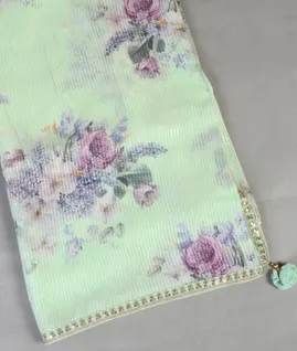 Green Georgette Silk Embroidery Saree T4517111