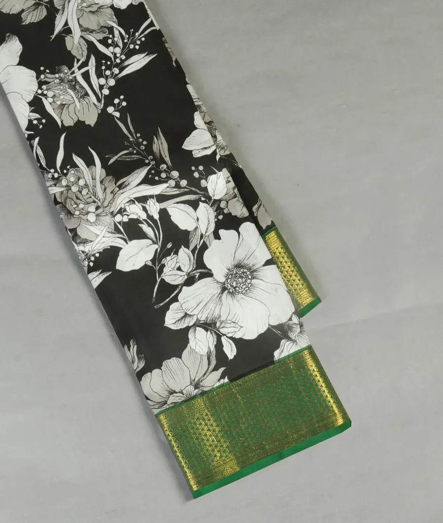 Black Printed Kanjivaram Silk Saree T467755-image