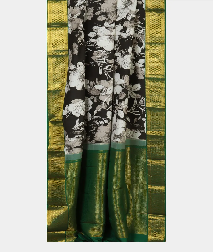 Black Printed Kanjivaram Silk Saree T4677552