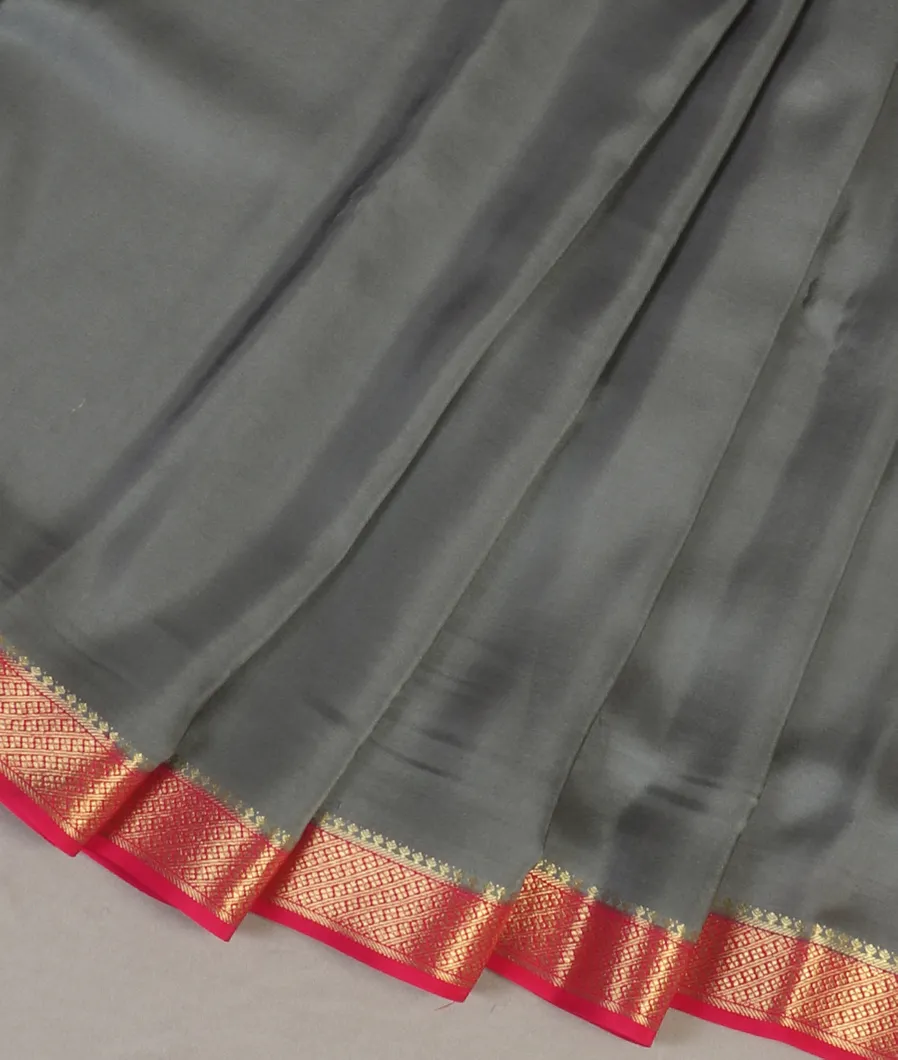 Grey Mysore Crepe Silk Saree T3440454