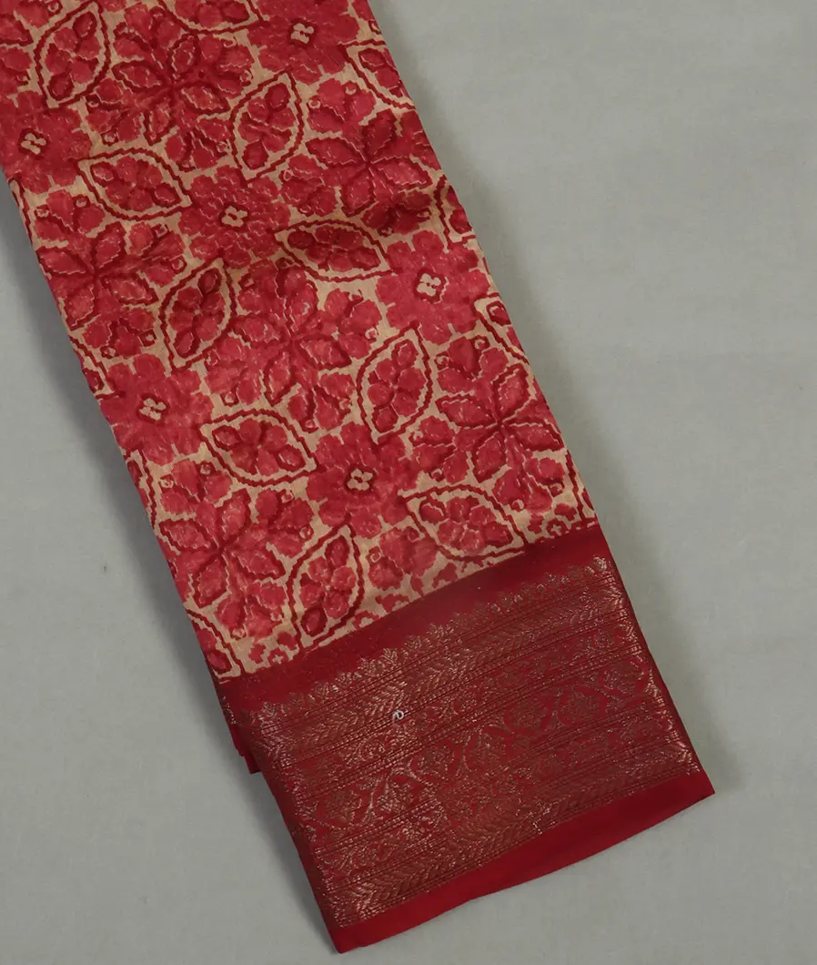 Beige Soft Printed Cotton Saree T469362-image