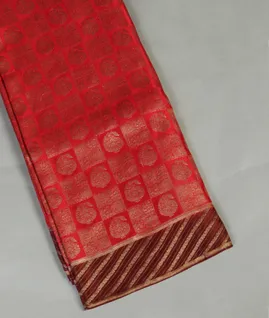 Red Mysore Crepe Silk Saree T4610781