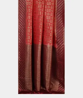 Red Mysore Crepe Silk Saree T4610782
