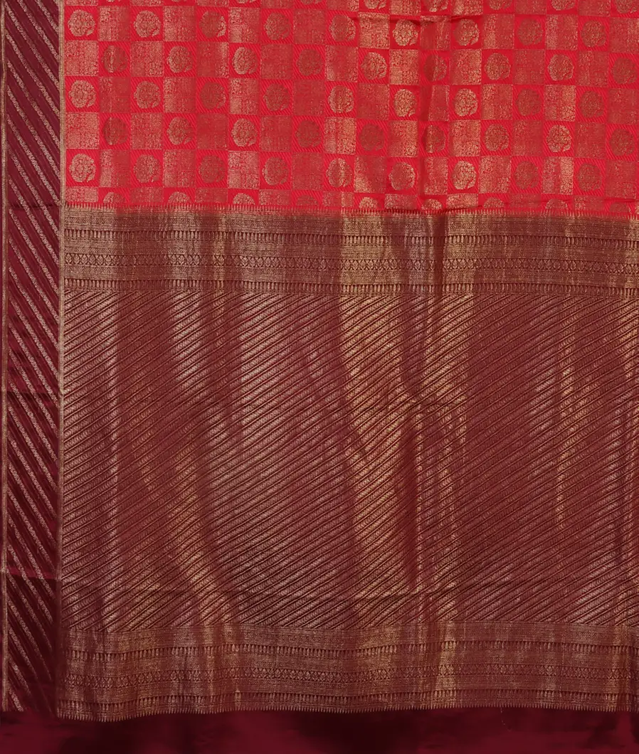 Red Mysore Crepe Silk Saree T4610784