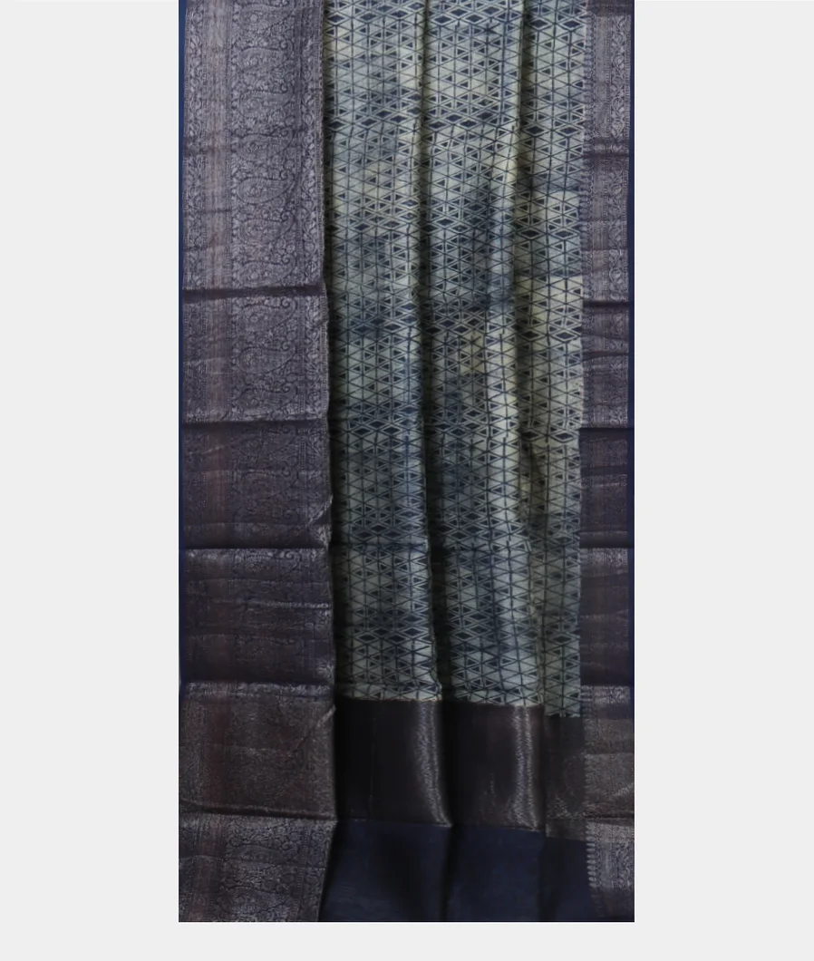 Grey Soft Printed Cotton Saree T4689192