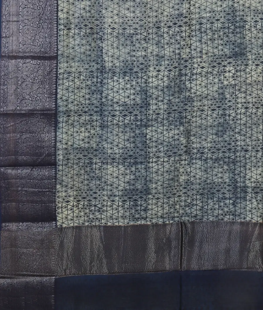 Grey Soft Printed Cotton Saree T4689194