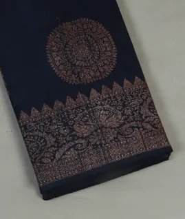 Dark Blue Banaras Tussar Saree T4579791