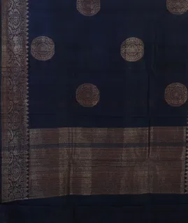 Dark Blue Banaras Tussar Saree T4579794