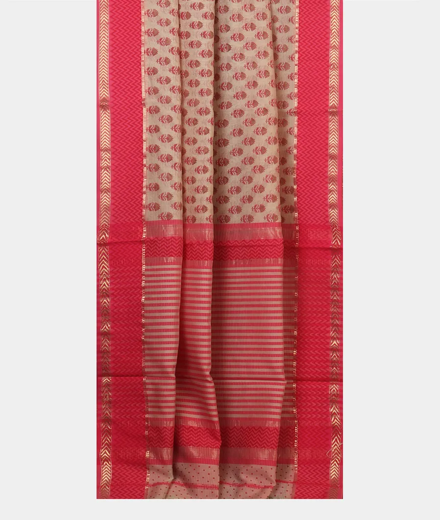 Beige Maheshwari Printed Cotton Saree T4147082