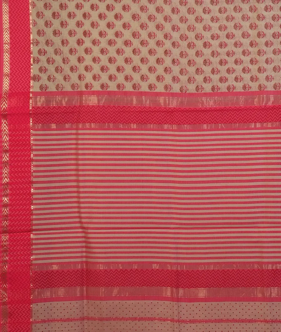 Beige Maheshwari Printed Cotton Saree T4147084