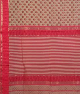 Beige Maheshwari Printed Cotton Saree T4147084