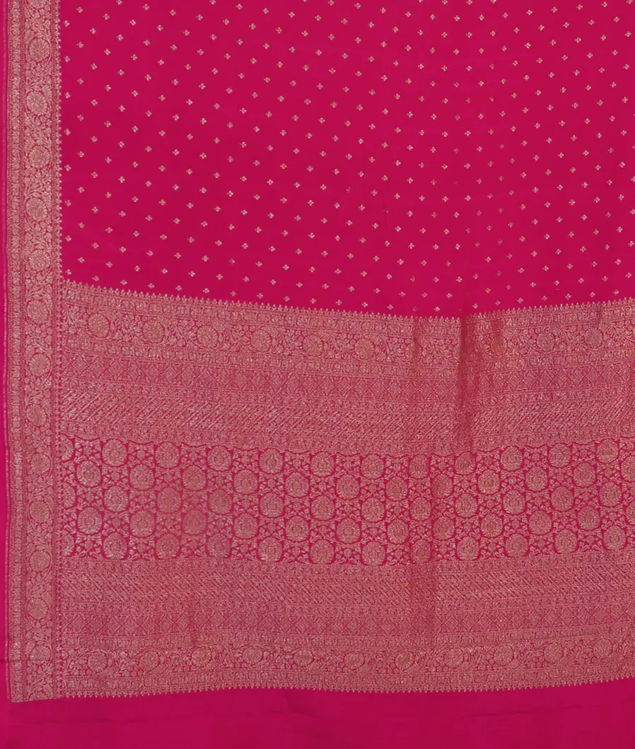 Magenta Banaras Crepe Silk Saree T4596014