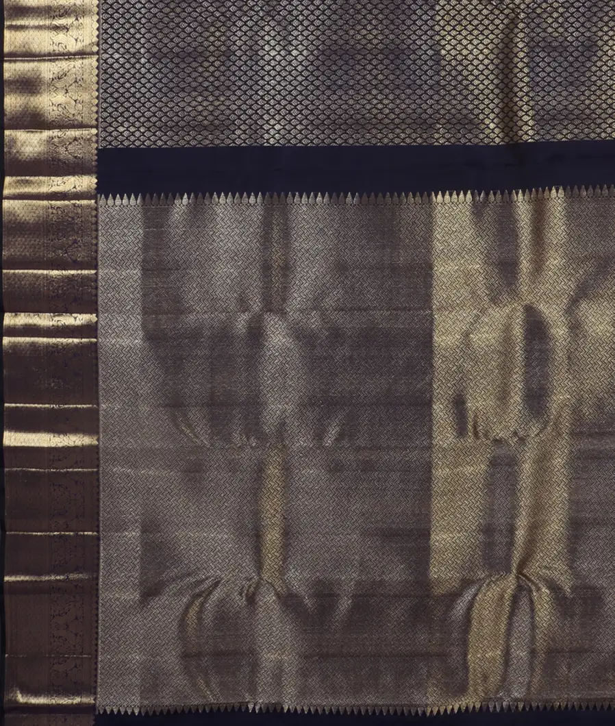 Midnight Blue  Handwoven Kanjivaram Silk Saree T4591574