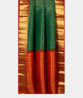 Peacock Green Handwoven Kanjivaram Silk Saree   T4308222