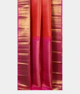 Pinkish Orange Handwoven Kanjivaram Silk Saree T4525042