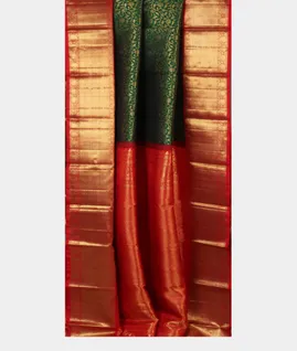 Bottle Green  Handwoven Kanjivaram Silk Saree T4208652