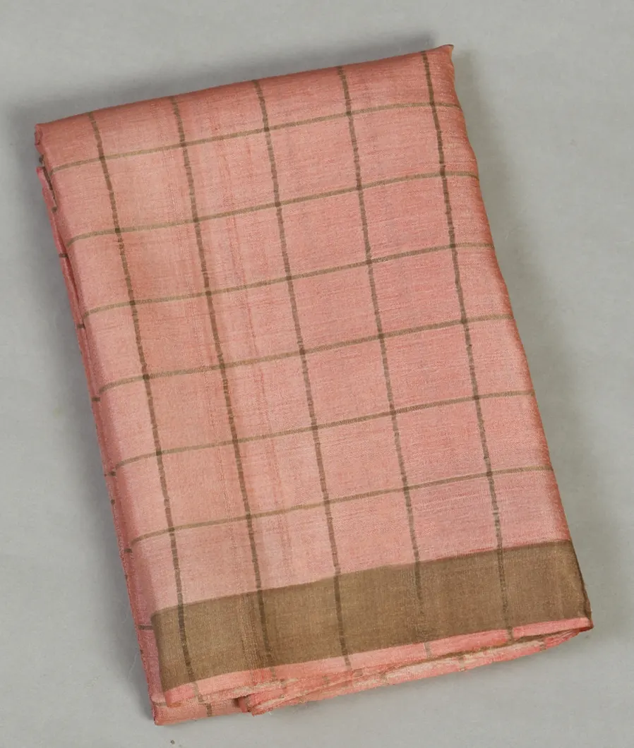 Peach Woven Tussar Saree T469054-image