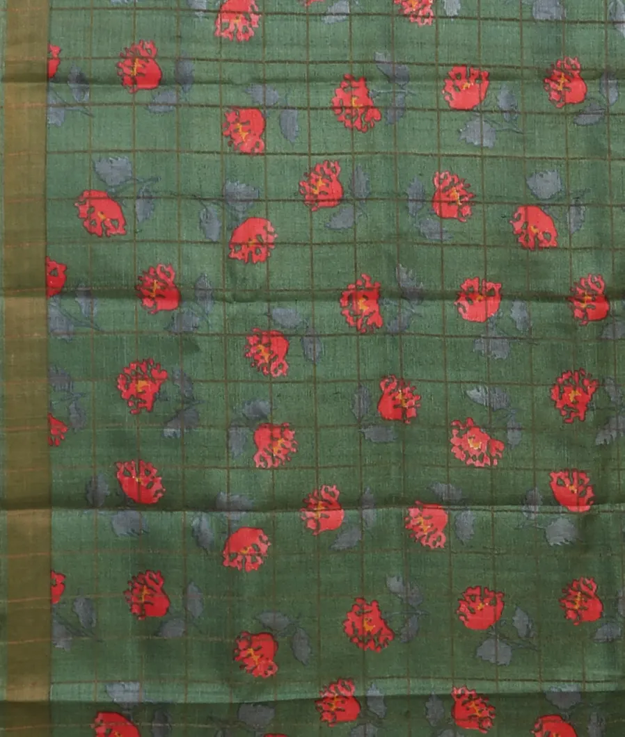 Peach Woven Tussar Saree T4690543