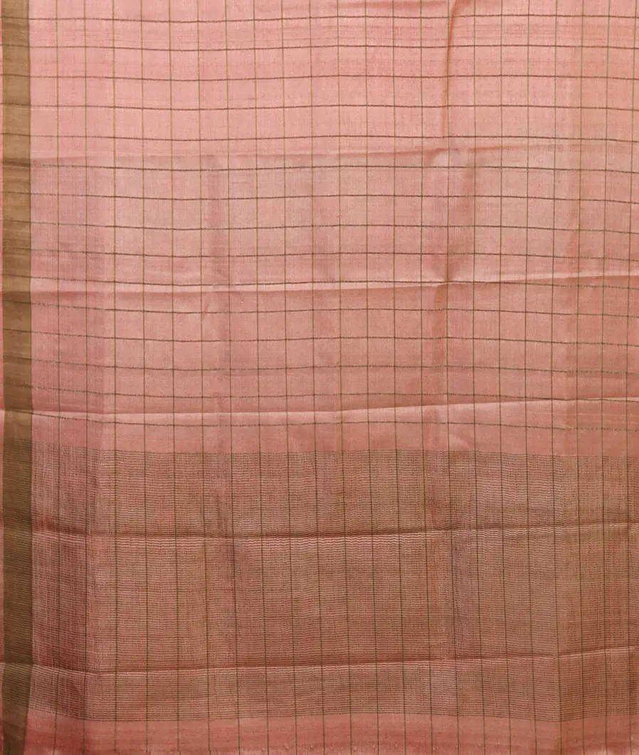 Peach Woven Tussar Saree T4690544