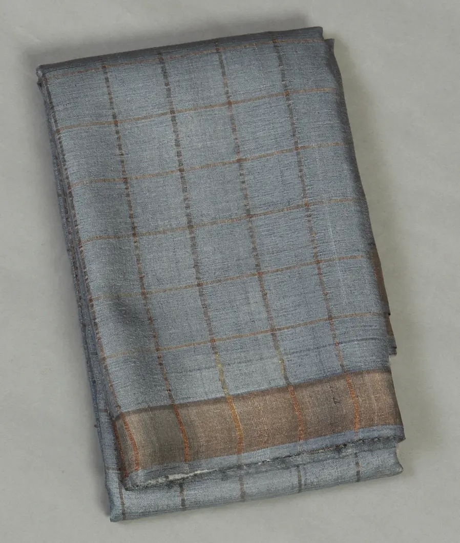Grey Woven Tussar Saree T469138-image