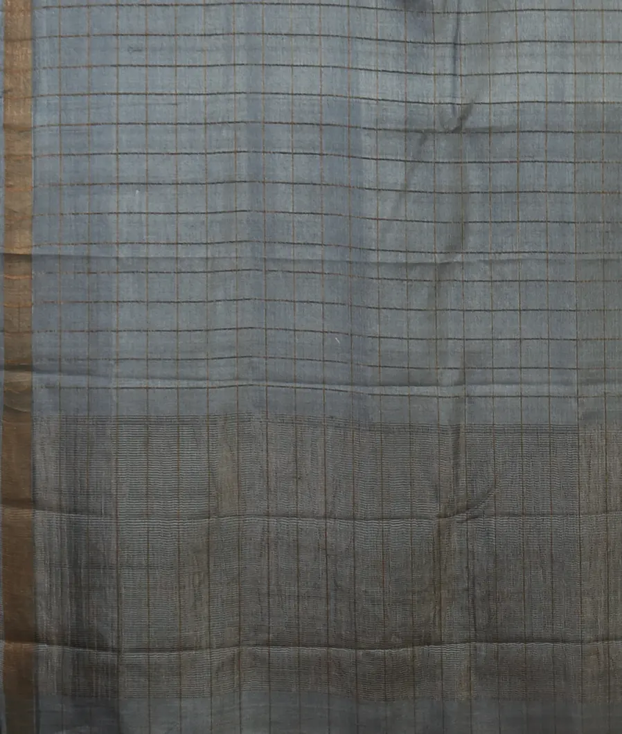 Grey Woven Tussar Saree T4691384