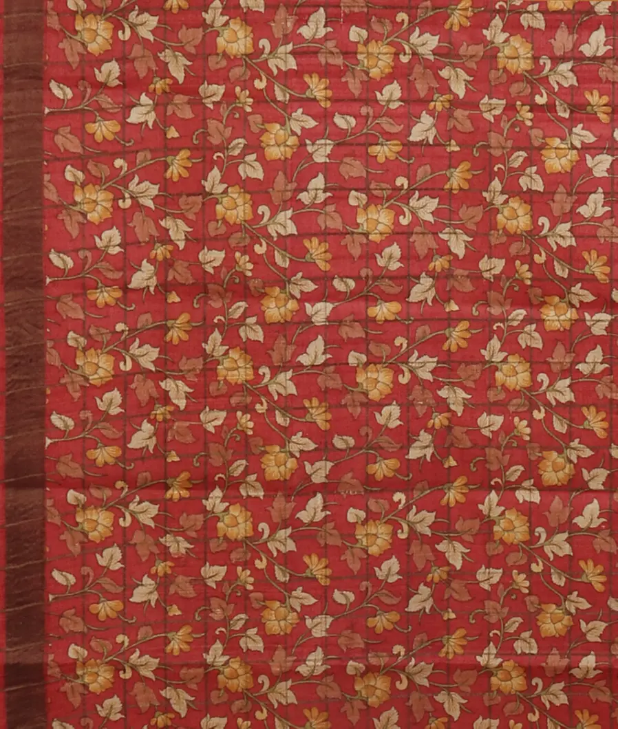 Yellow Woven Tussar Saree T4691423