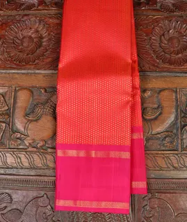 Pinkish Orange Handwoven Kanjivaram Silk Saree T4652401