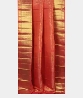 Orangish Pink Handwoven Kanjivaram Silk Saree T3312182