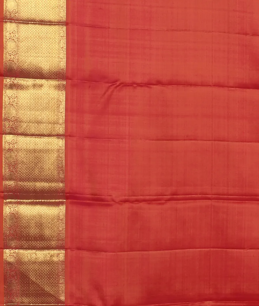 Orangish Pink Handwoven Kanjivaram Silk Saree T3312183