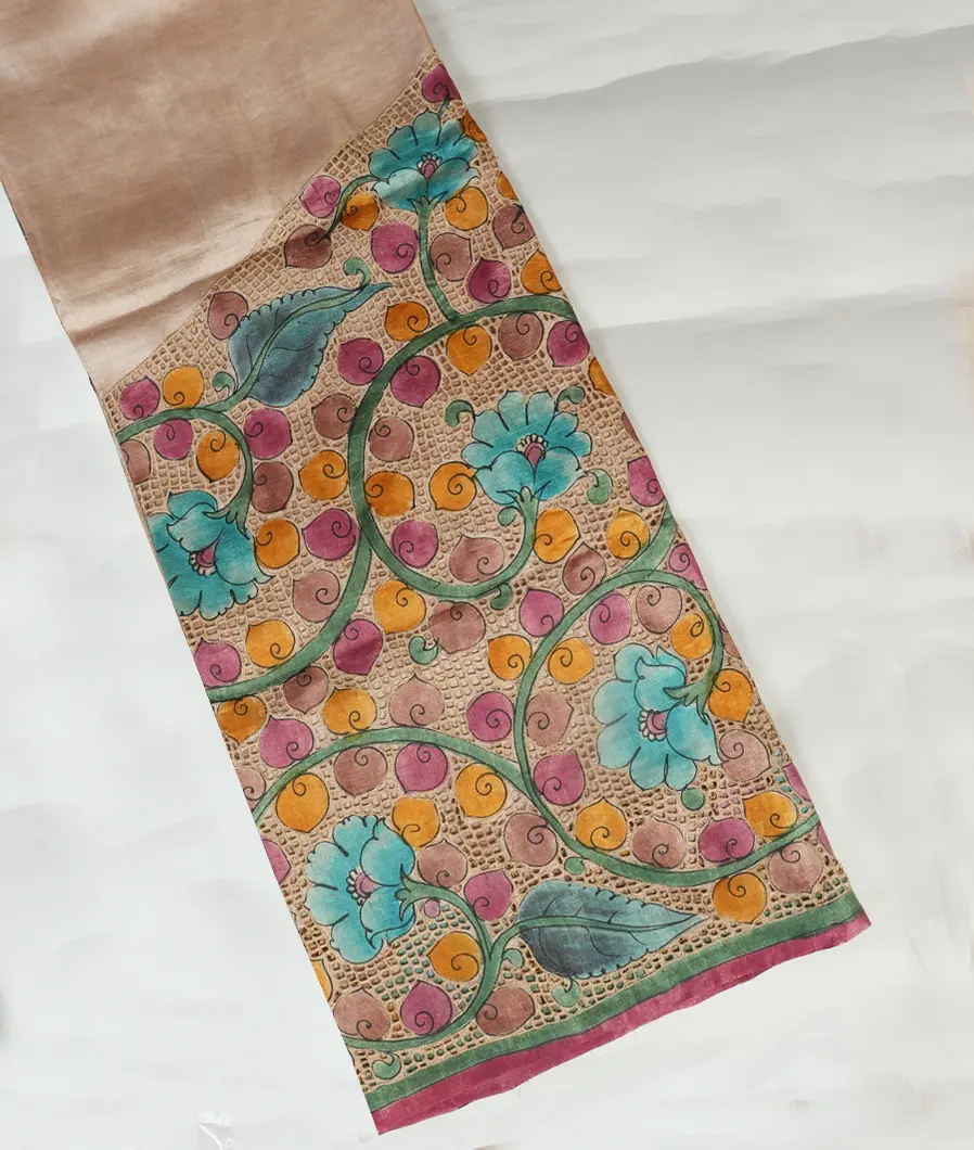 Beige Tussar Cutwork Saree T470175-image