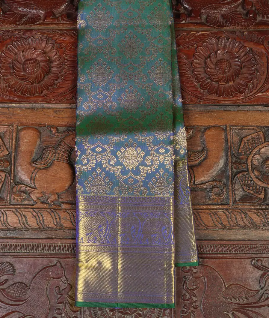 Peacock Blue Handwoven Kanjivaram Silk Saree T430807-image