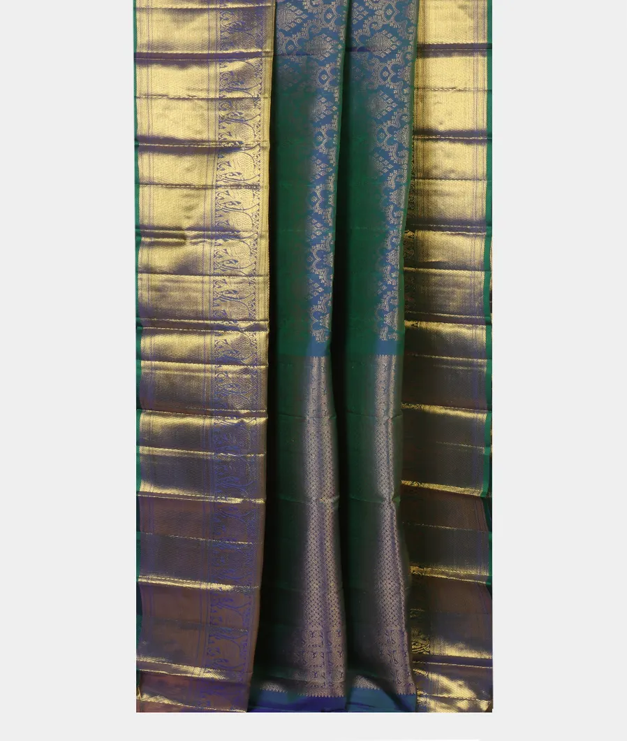 Peacock Blue Handwoven Kanjivaram Silk Saree T4308072