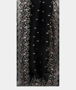 Black Organza Embroidery saree T4630322