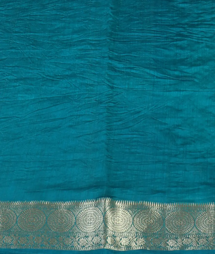 Green Bandhani Tussar Saree T4702523