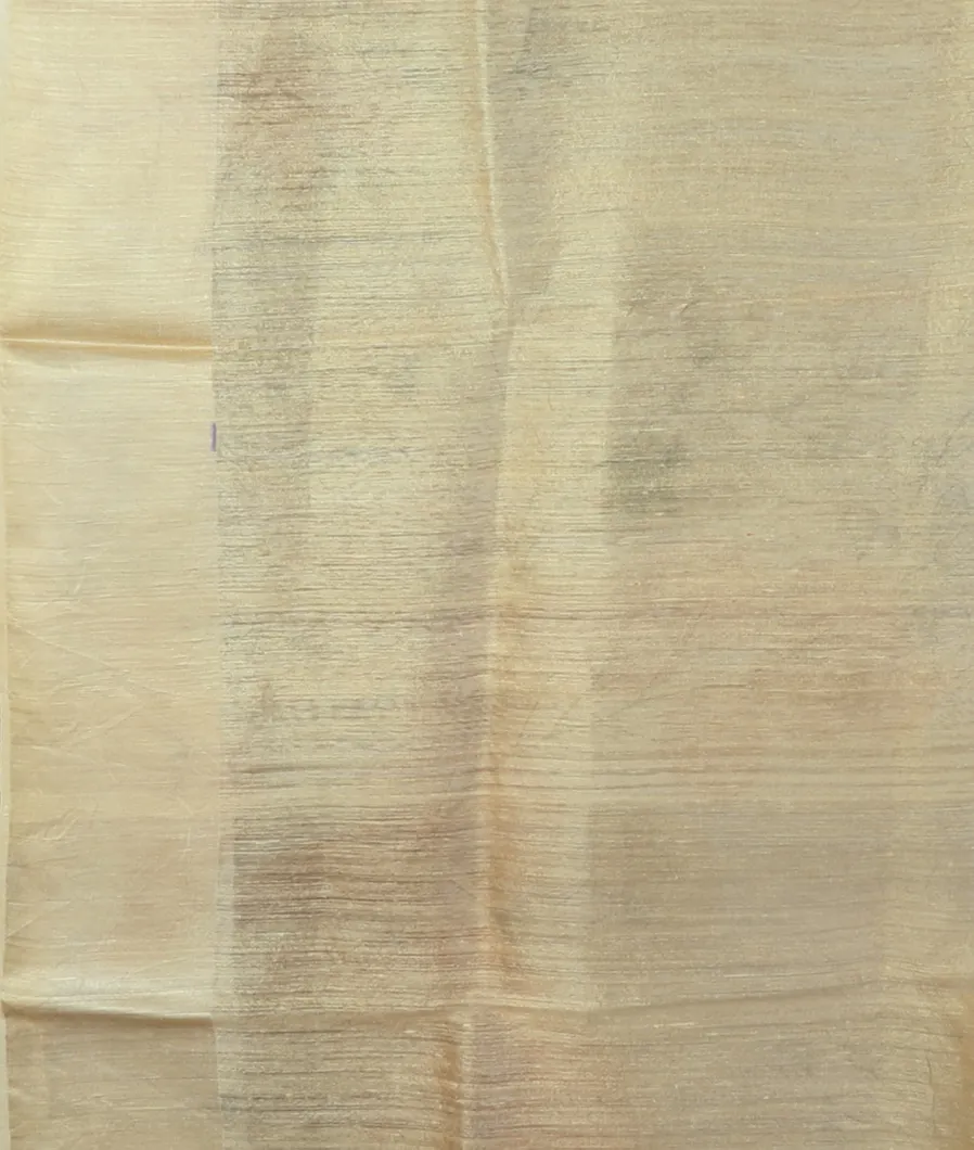 Off - White Tussar Printed Saree T4698313