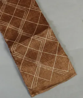 Brown  Linen Printed Saree T4715251
