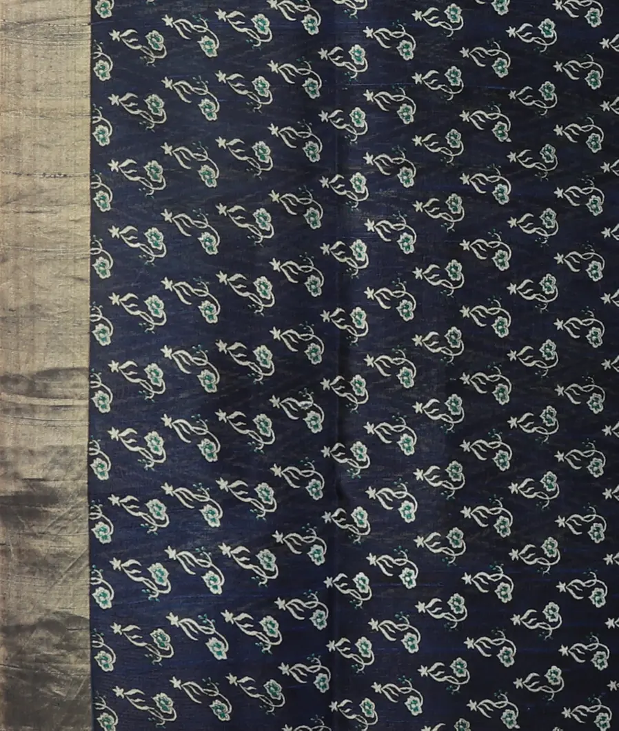 Multicolour Printed Raw Silk Saree T4714213