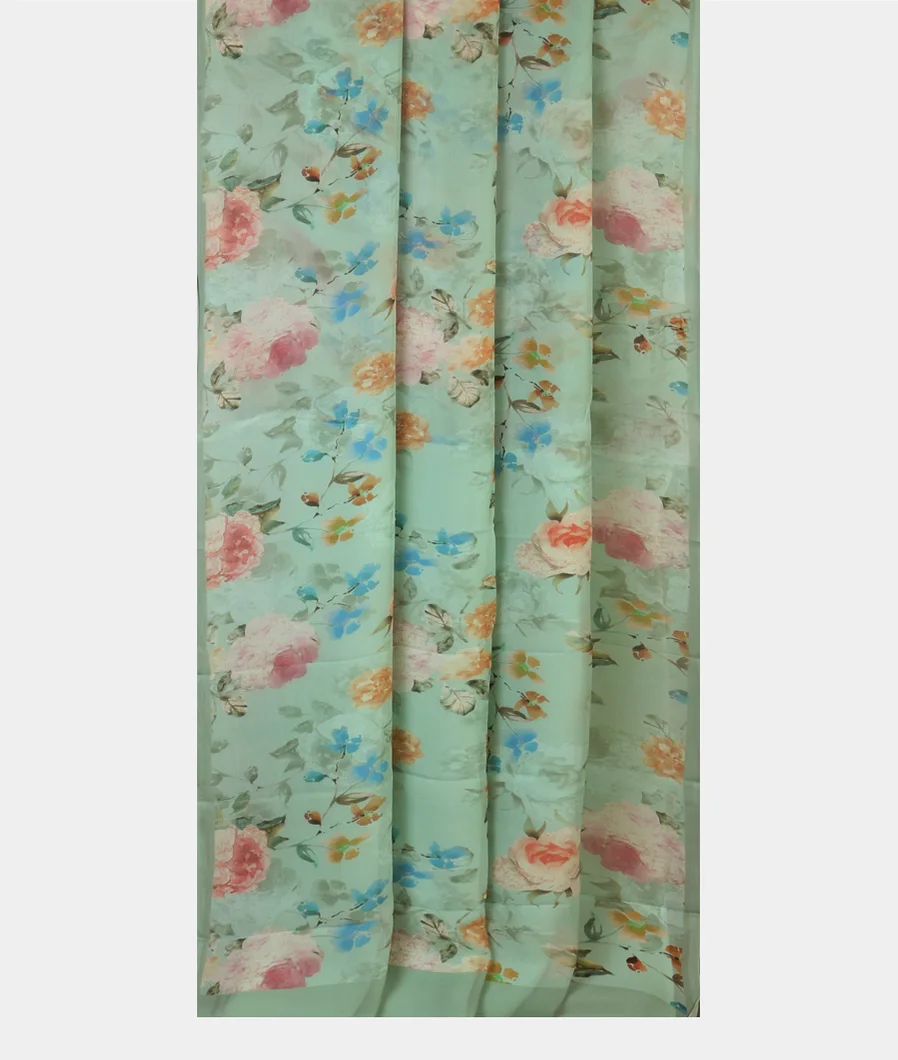 Light Green Chiffon Silk Saree T4699442