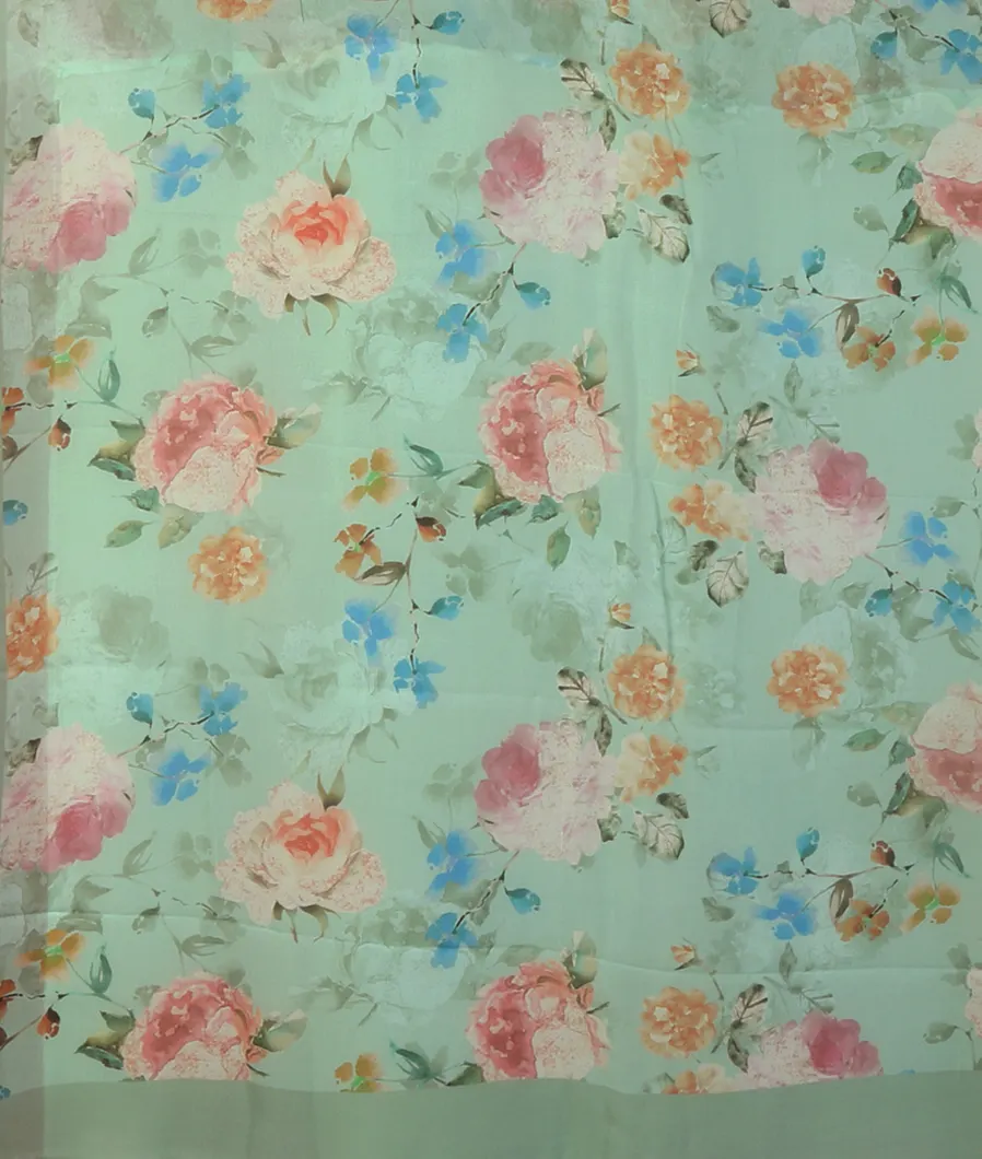 Light Green Chiffon Silk Saree T4699444