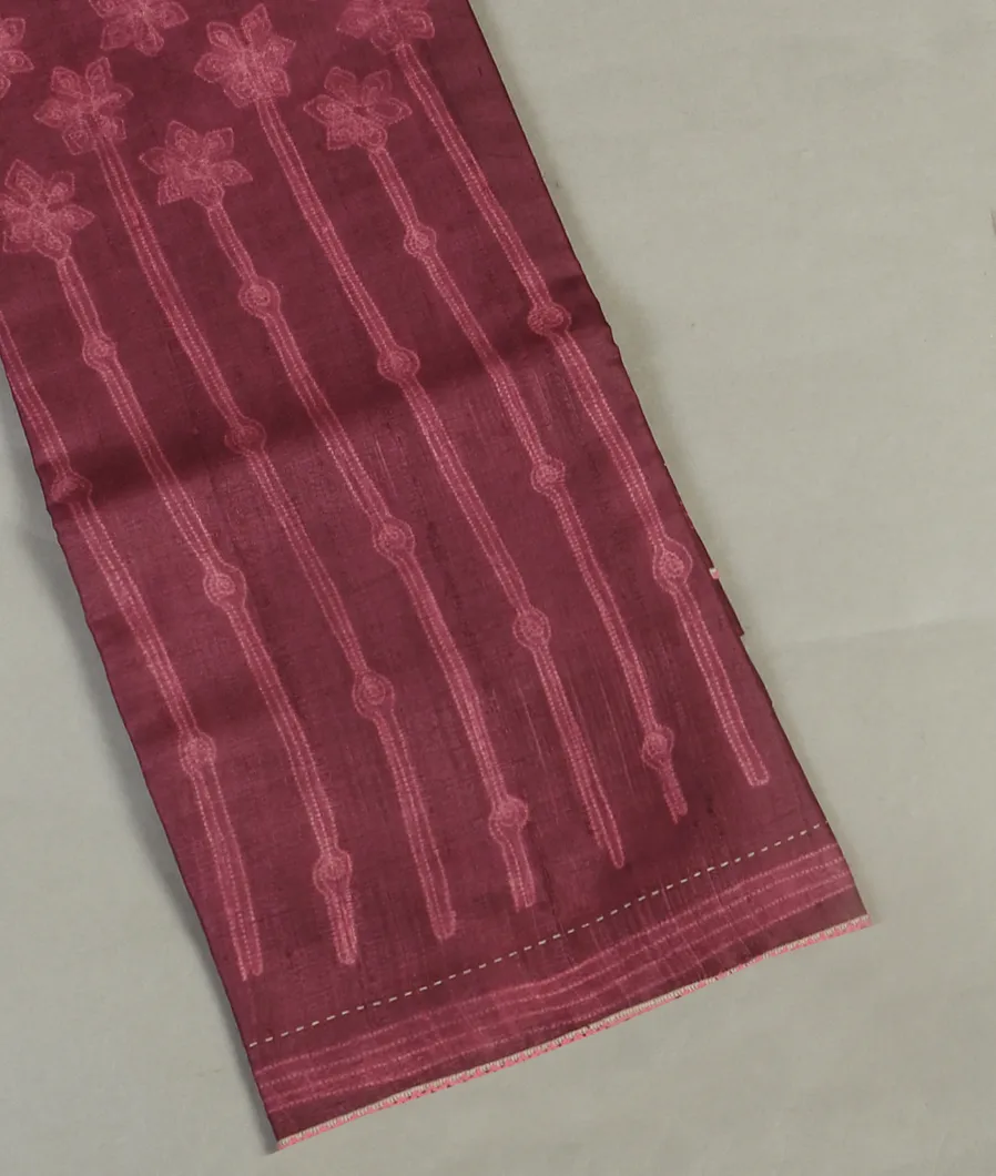 Purple Tussar Printed Saree T468038-image