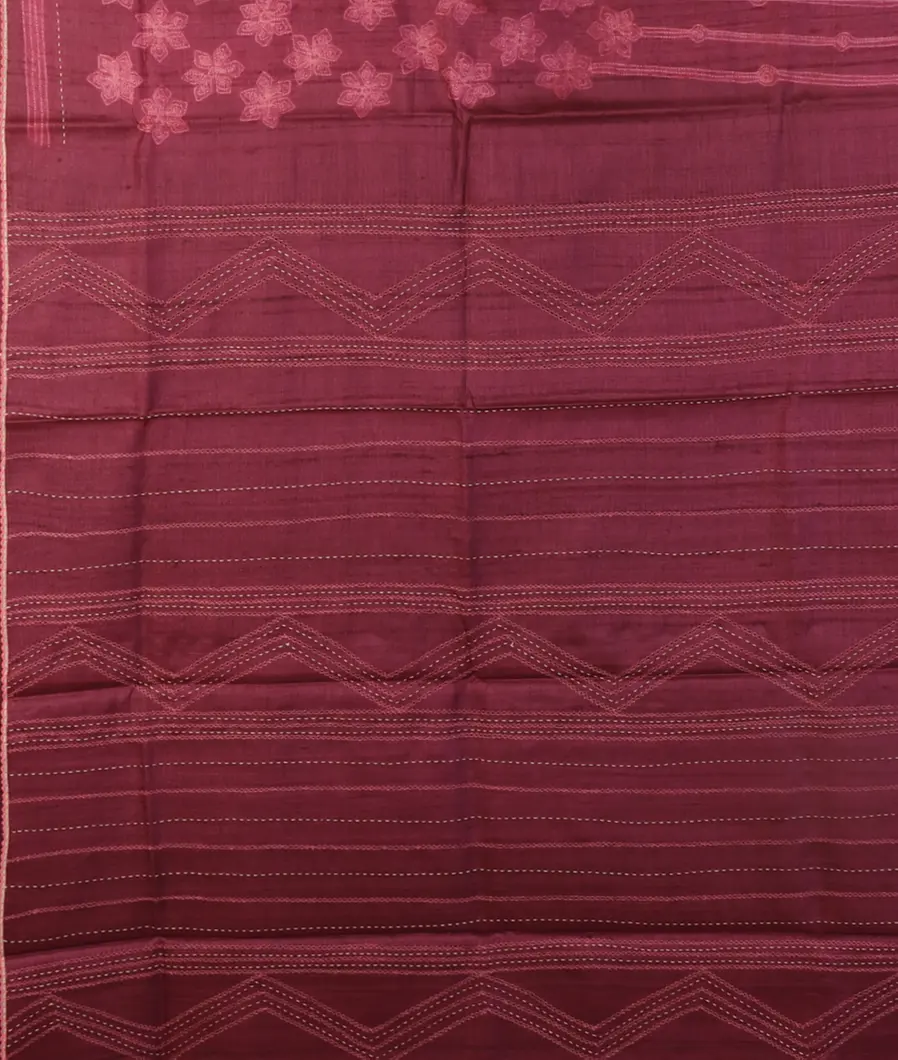 Purple Tussar Printed Saree T4680384