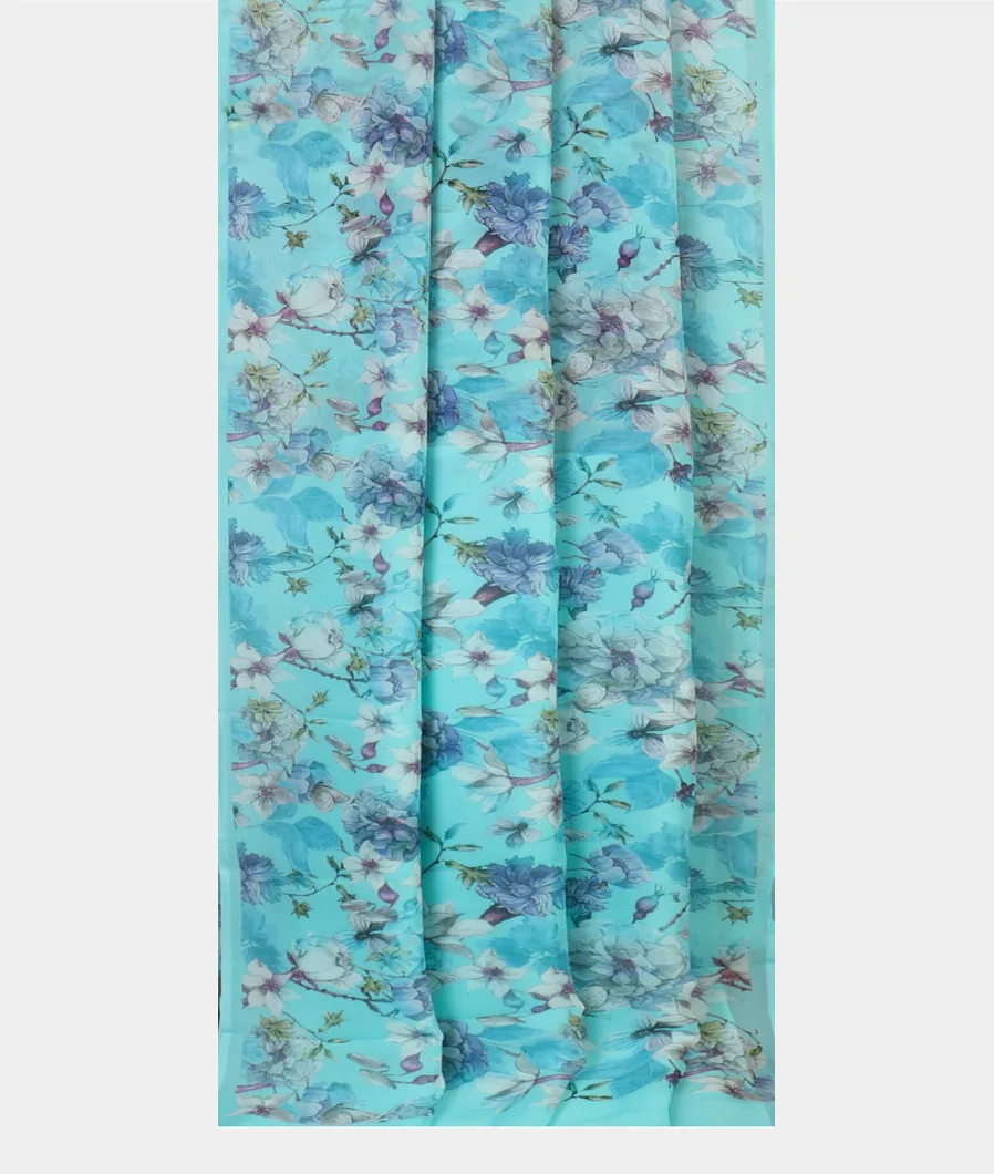 Blue Chiffon Silk Saree T4699362