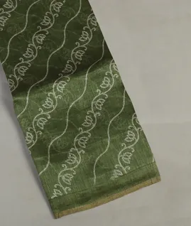 Green Linen Printed Saree T4715151
