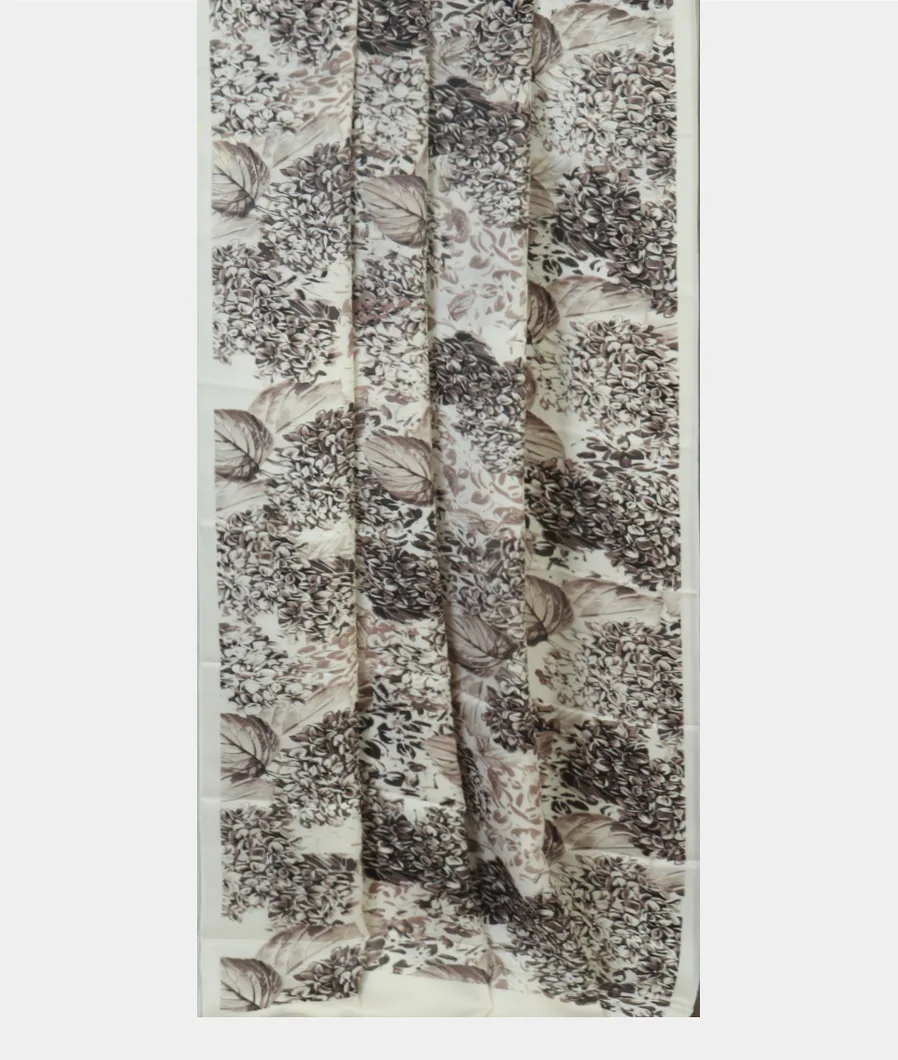 White Satin Crepe Silk Saree T4705252