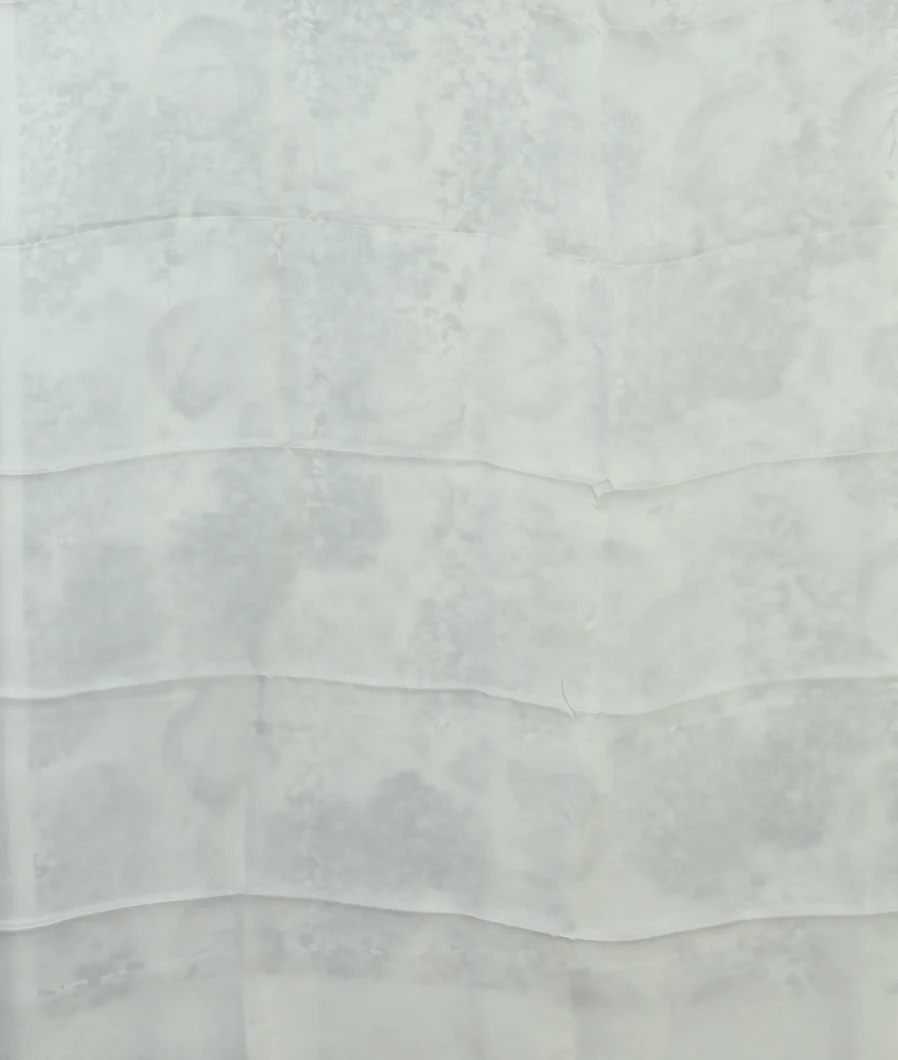 White Satin Crepe Silk Saree T4705253