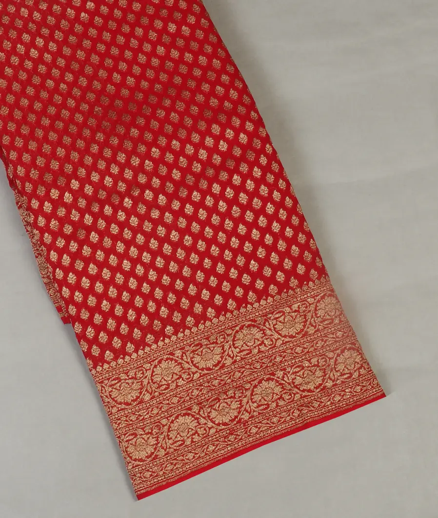 Red Banaras Georgette Silk Saree T447670-image